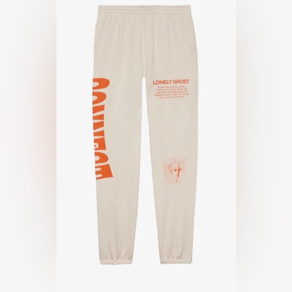 Lonely Ghost CONNECT Heavy Weight Sweatpants Women Size Small  Bone Color - Picture 1 of 9